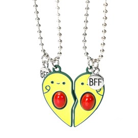 CVDYWDJIE 1 Pair Avocado Love Necklaces, Friendship Necklaces for Girls, BFF Necklaces, Spliced Magnetic Chains, Matching Gifts for Girlfriends and Best Friends, Zinc