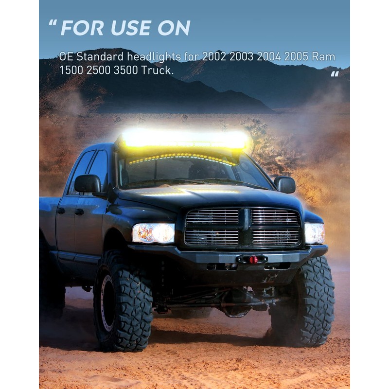 Nilight 2002 2003 2004 2005 Ram 1500 2500 3500 Headlight