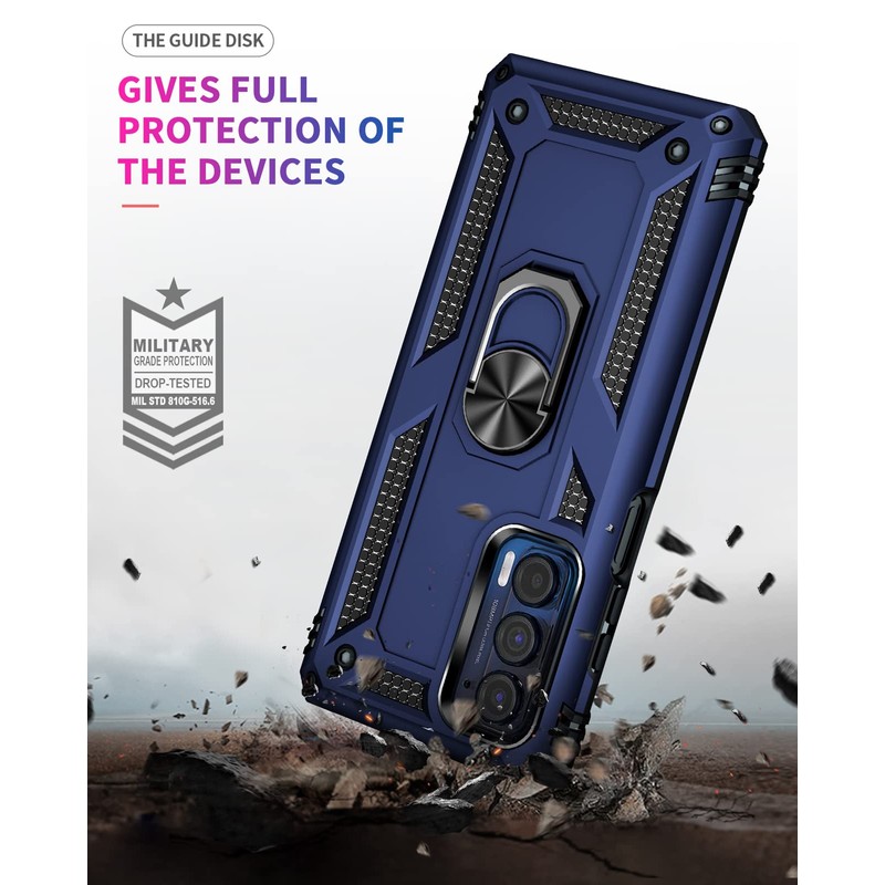 SKTGSLAMY for Moto Edge 2021 Case,with Screen Protector,[Military Grade] 16ft