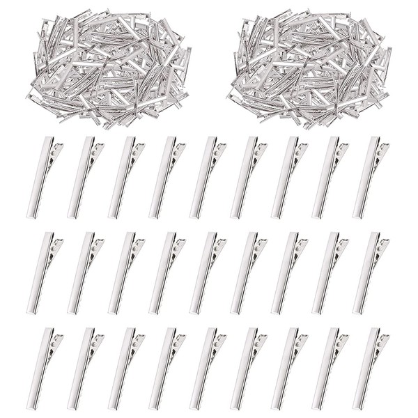 Swpeet 200Pcs 1.8inch - 4.6cm Alligator Hair Clips Kit, Perfect for Metal Duck Bill Hair Clips Flat Top Single Prong Hairpins for Hair Styling DIY Accessories