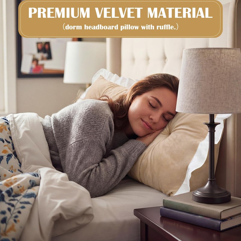 Leinuosen 39 in Ruffle Headboard Pillow for Dorm Twin XL