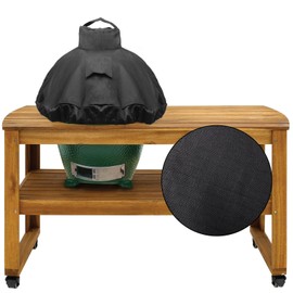 KAMaster 29" Kamado Dome Grill Cover for Large Big Green Egg Cover On Tables Or Islands or Kamado Classic Joe in Built-in Or Island,Big Green Egg Accessories Waterproof Outdoor Grill Cover Black