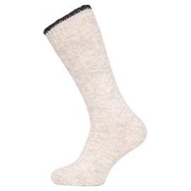 One Pair of Extra Thick Wool Socks for Men and Women, Plain Design, Nordic Socks, Cuddly Socks, Made of 80% Wool, Thick Socks, Hyggelig Warm - Durable Terry Cloth, natural