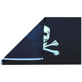Pirate Skull N Bones Black Premium Quality Heavy Duty Fade Resistant 3x5 3'x5' 100D Woven Poly Nylon Flag Banner Grommets