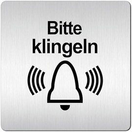 Türschilder24 XXL Door Sign 125 x 125 mm Please Ring 1.5 mm Aluminium Solid Material 100% Made in Germany