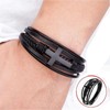 Leather Cross Bracelets Jesus Christian Symbol - Style: Gold