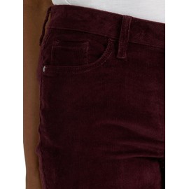 Lee Women's Legendary Mid Rise Straight Leg Jean, Velvet Beet Cord, 18