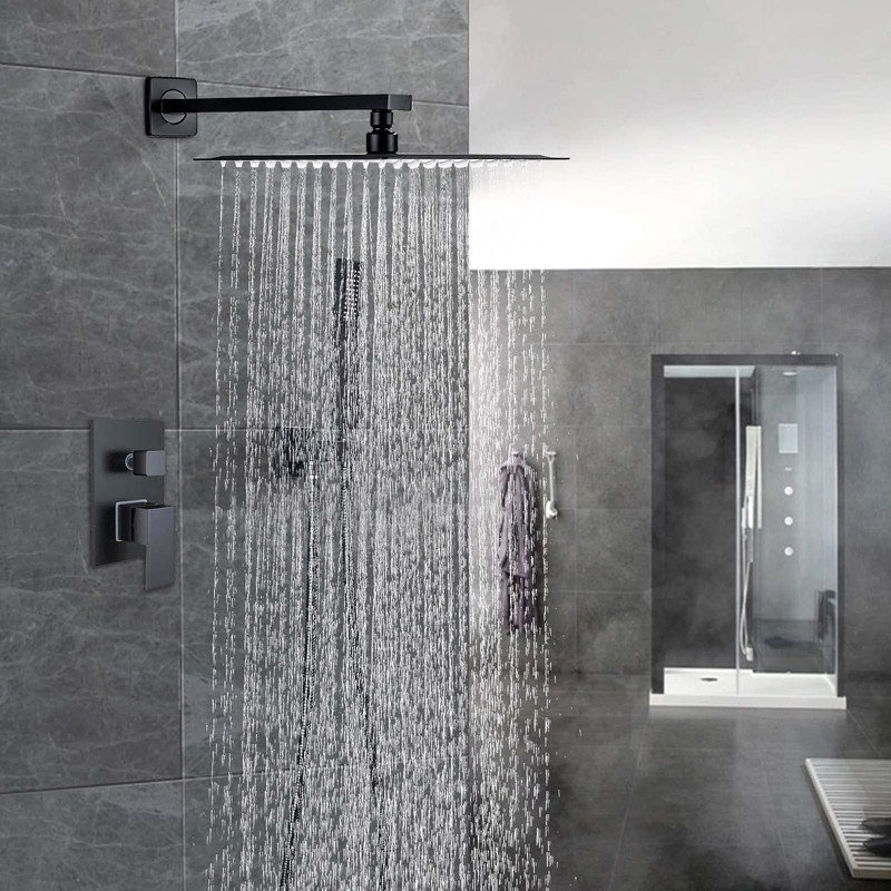 Ackwave Shower Faucet Matte Black Shower System with 12 Inches