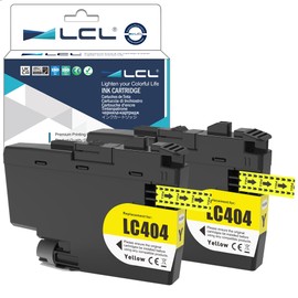 LCL LC 404 LC-404 Yellow High Yield Ink Cartridge Replacement for Brother LC404 LC404Y for MFC-J1205W MFC-J1205W XL MFC-J1215 MFC-J1215W Printers (2-Pack)