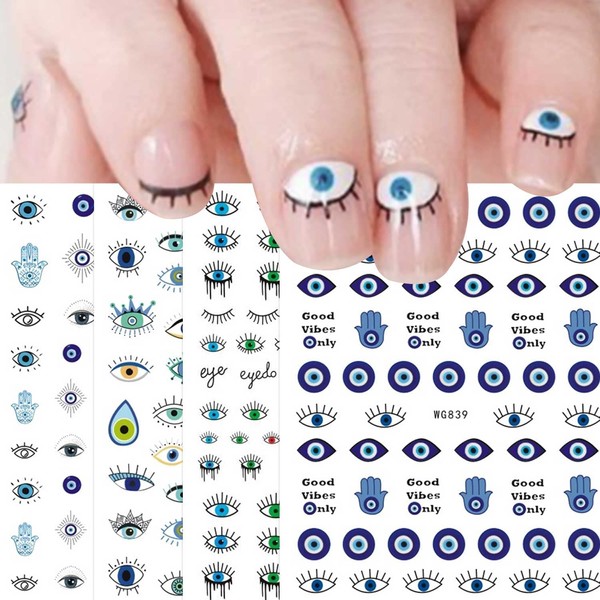 LANODO 7 Pcs Nail Stickers, DIY, Nail Parts, Self-Nails, Women,
