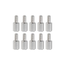 YOKIVE 10 Pcs M3 Standoff Screws, Nickel Plated Hex PCB Standoffs, Keep Height Consistent, Great for Motherboard (Silver Tone, 8mm+6mm)