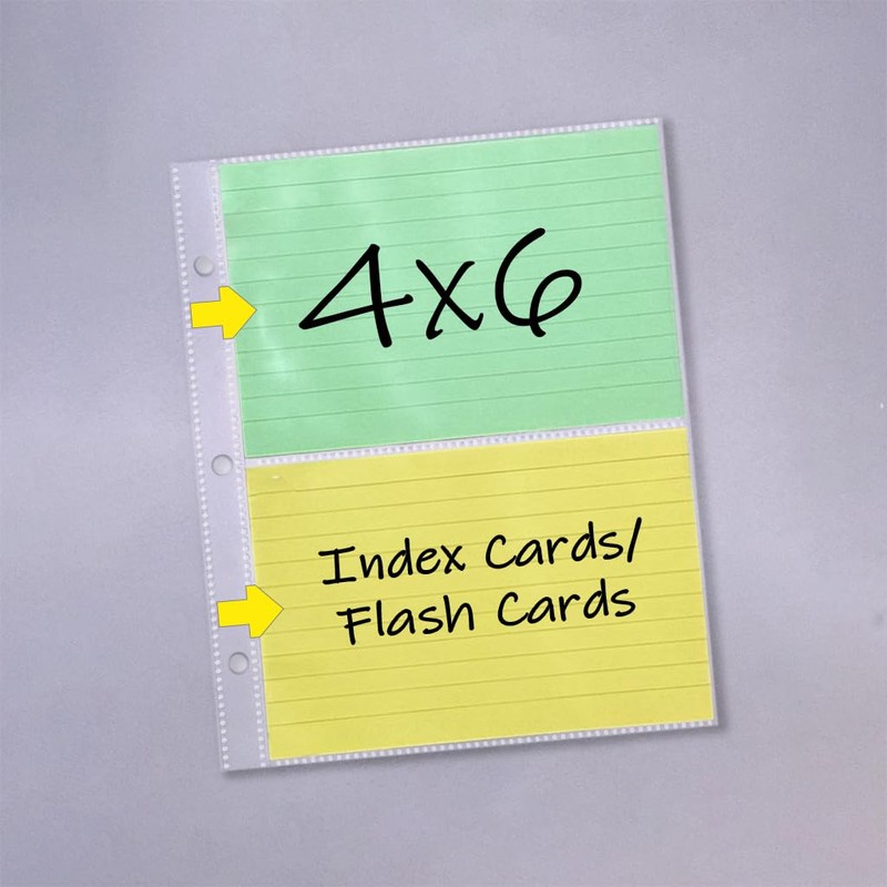 4 x 6 Index Card Sleeves, Flash Cards, for Mini