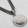 BFF Brand Coin Necklace, Double Curved, 6-sided Cut, Plumeria Maile