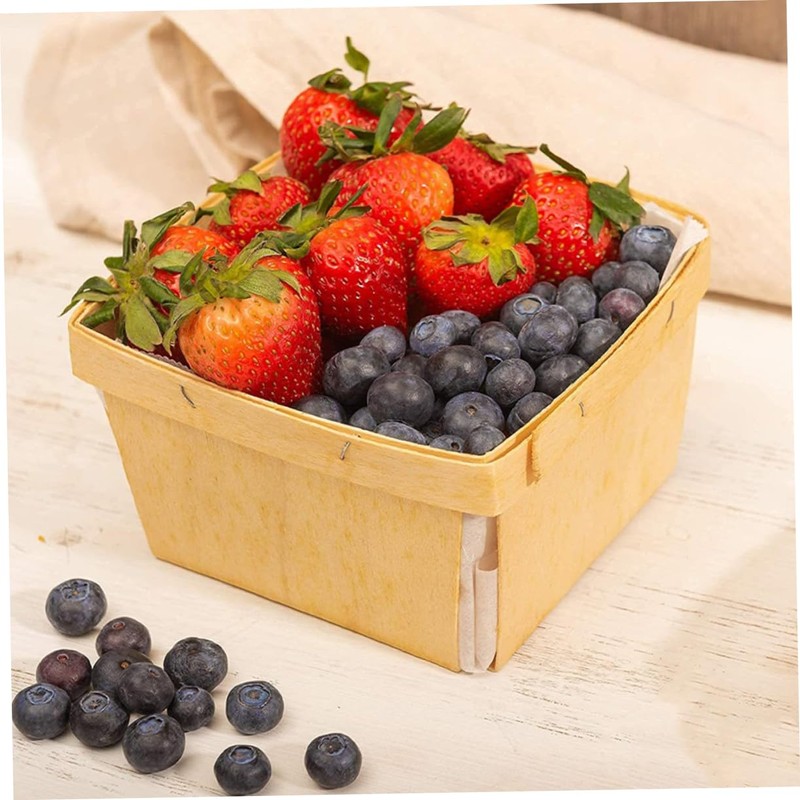 Ciieeo 10pcs Portable Wood Fruit Baskets Multi Functional Snack Storage