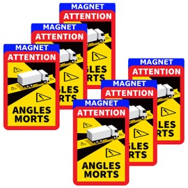 lepni.me lepni.me Pack of 6 Magnetic Blind Spot Warning Sign Attention Angles Morts Stickers for Truck in France Strong Magnet Decal with UV Protection