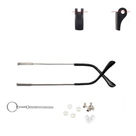 QYAJS 1 Pair Metal Glasses Replacement Arms Eyewear Legs Eyeglass Repair Kits (Gun Color)