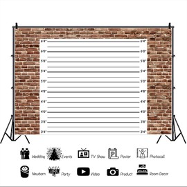 Mugshot Brick Wall Backdrop 10x8ft Police Lineup Prison Photo Photography Background for Bachelorette Party Girls Night Out Birthday Photo Studio Props