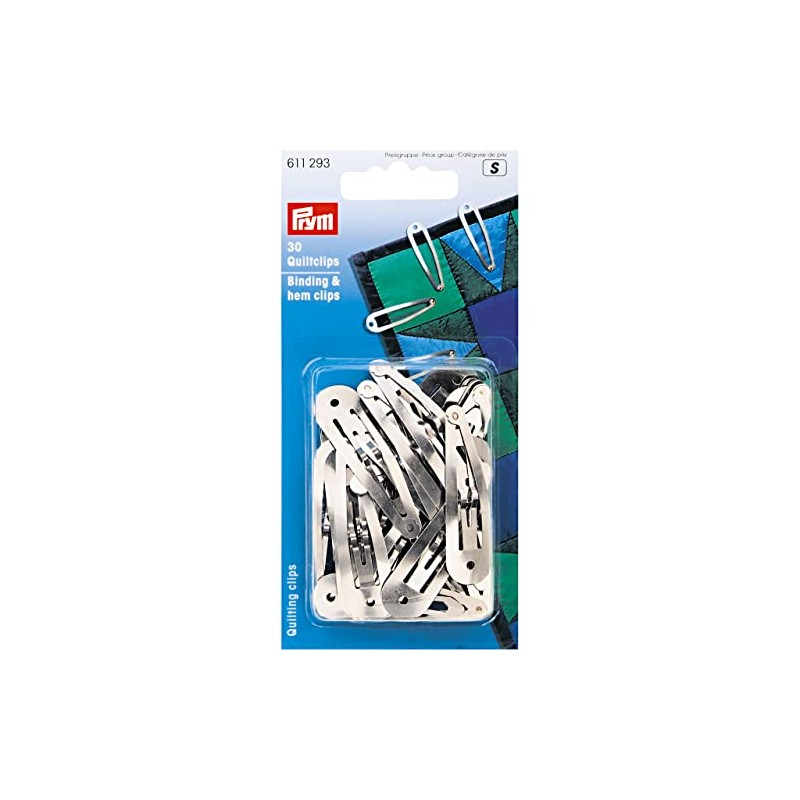 Prym Quilting Clips, Silver, Lot de 30