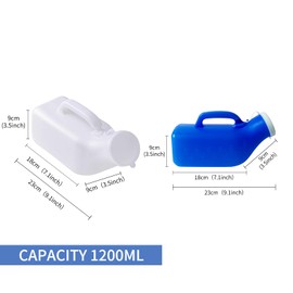 Meleg Otthon Urine Bottles,Portable urinals for Men,Spill Proof 1200ml for Hospital, Incontinence, Outdoor, car, Travel,White (white-1-men)