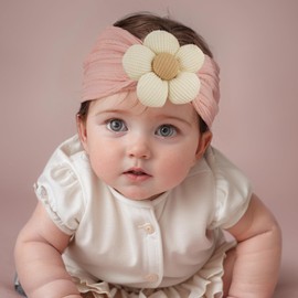 Dresyu Baby Flower Headbands Baby Girls Nylon Headband Soft Stretchy Hairbands Accessories for Newborn Infant Toddler Kids