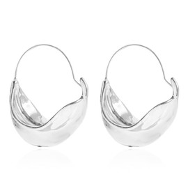 2 Pairs Fulani Chunky Basket Earrings Set Gold Silver Plated Bohemian Statement Hammered Round Irregular Leaves Geometric Large Swirl Dangle Drop Earrings for Women Birthday Prom Party Jewelry Gifts,