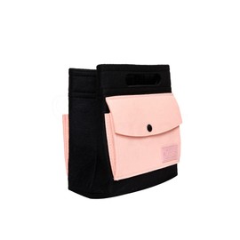 Periea 'Aya' Premium Felt Bag Organiser Insert - 2 Sizes Bag Organizer for Handbags (Small, Black & Blush)