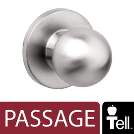 Tell Manufacturing Heavy Duty Commercial Passage Knob with a Cylindrical Latch, Tested ANSI Grade 2, Certified UL 3 Hour Rating, Square T Strike, Ball Knob KC2300