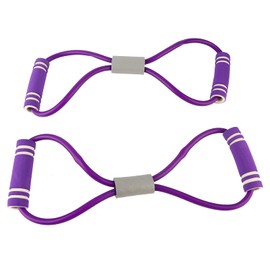 2Pcs 8-Shaped Pull Rope Chest Expander Elastic Chest Expander Rope Workout Bands for Yoga Muscle Fitness Exercise(Purple) Combined Fitness Supplies