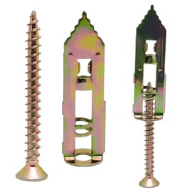 M12x40mm No-Drilling Drywall Self Drilling Anchors with Matching Screw Kit Galvanized Drive-in Plasterboard Expansion Screws(20pcs)