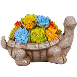 Gadgy Solar Garden Figures Turtle - Solar Lights for Outdoor Use - Solar Light Figures Decoration with Succulents - Garden Decoration for Outdoor Use - Balcony Decoration Animal Figure - Garden Figure