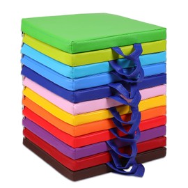 Sawysine 12 Pcs Floor Cushions Classroom Flexible Floor Seating with Handle for Kids in Home School Classroom Kindergarten Daycare Nursery (Classic Color,Square)