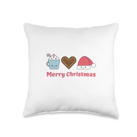 Merry Christmas Cookie Santa Throw Pillow