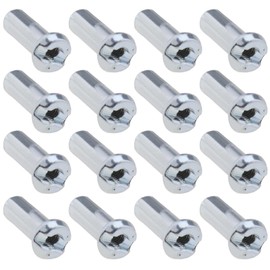 ECSiNG 100Pcs Bicycle Spoke Nipples Fit for 14G / 2mm Dia Spoke Mountain Road Bike Silver Steel 12mm Long Cycling Replacement Accessories