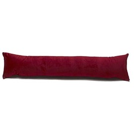 Classic Home Store Burgundy Velvet Draught Excluder French Patio Door Extra Long Soft Cotton Draft Stopper (3ft)