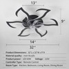 Ruibutrade Black Flower Modern Ceiling Fans with Lights, Low Profile