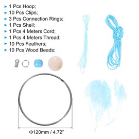 PATIKIL DIY Dream Catcher Kit, Making Dream Catcher Supplies Wall Hanging Handmade Dream Catcher Kits for Beginner Style 3, Sky Blue