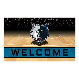 FANMATS 21957 Team Color Crumb Rubber Minnesota Timber Wolves Door Mat, 1 Pack