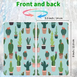BPQOJB Server Books for Waitress Waiter Book Server PU Leather with Zipper Money Pocket Watercolor Cactus Pattern Design Serving Book Server Booklet Guest Check Book Holder Fits Server Apron