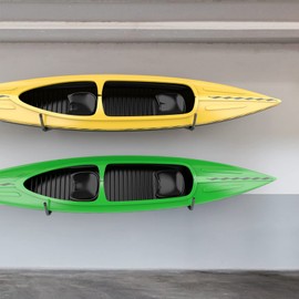 WALMANN Lightweight Kayak Storage Rack, Wall Mount Kayak Hooks for Garage Utility Storage Hangers for Canoe, Surfboard, Skiis, Snowboard, Paddle Board, Ladders