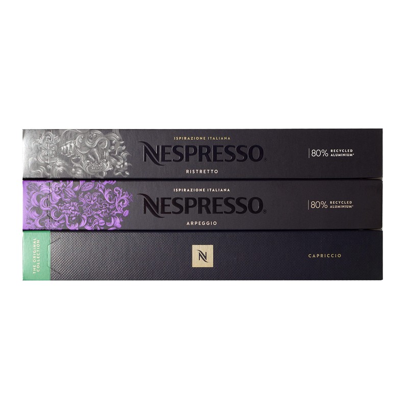 Nespresso 30 Capsules/Pods Pack ( Ristretto, Arpeggio, Capriccio )