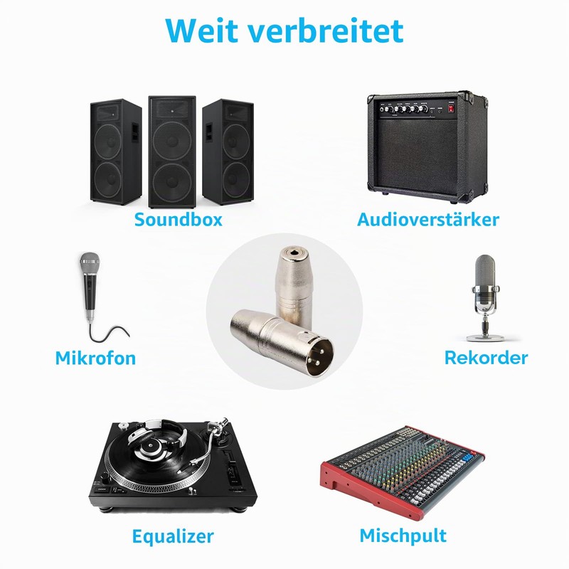 XLR 3-Pin Male to 3.5 mm Female Audio Adapter 3.5