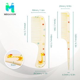 MEGAVOW 4 Pcs Girls Hair Brush Set, Fine Tooth Detangle Comb and Brush, Hairdressing Rat Tail Brush for Girls Kids Baby Wet Dry Hair Styling Women Cute