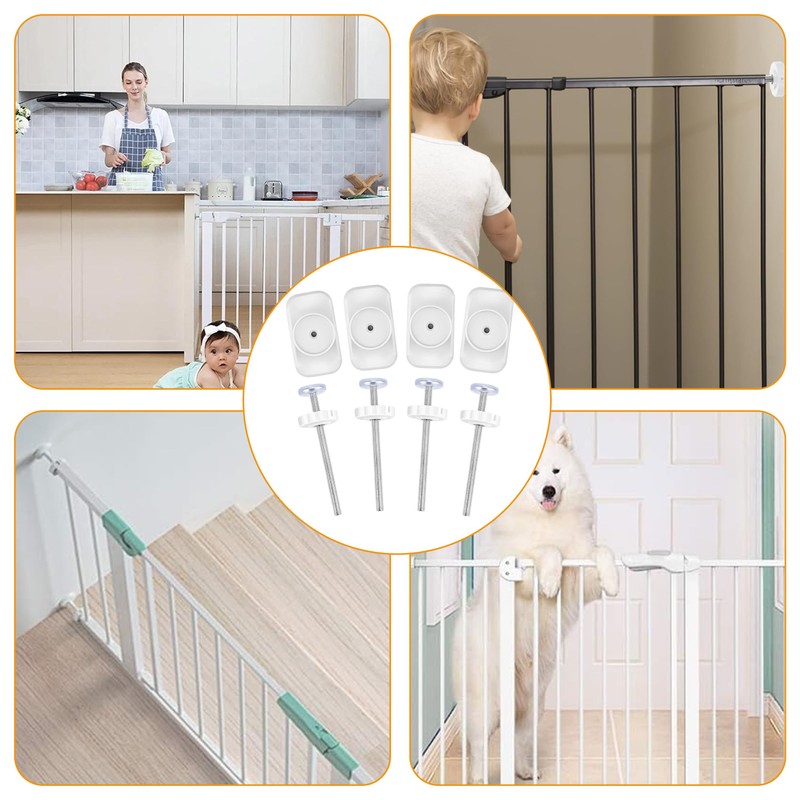 8pcs Baby Gate Extension Rods Kit, 4 Dog Gate Wall