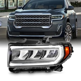 AKKON - Fit 2020-2023 GMC SL | SLE | SLT | Denali [Full LED] Chrome Headlight w/Turn Signal Switchback Running Driver