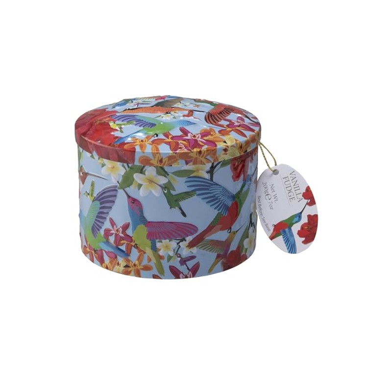 Gardiners of Scotland Handmade Fudge 200g Round Tin, Hummingbird Vanilla