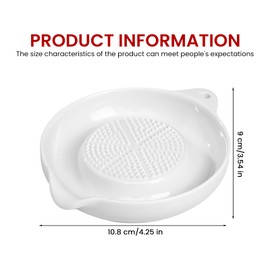 GOMETY Ceramic Grater, Ceramic Grater, Ginger Grater with Brush, Garlic Grater, Fruit Grater, Vegetable Grater, Wasa Grater for Ginger, Garlic, Onion, Orbicular, Pack of 2