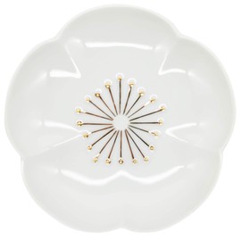 24to3 Nishitomi 476218 Hasami Ware Dish, Approx. 4.7 inches (12 cm), Golden White Plum, Made in Japan