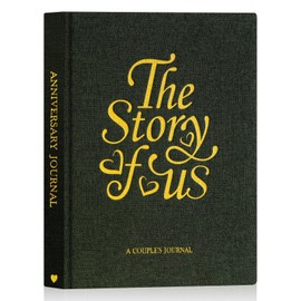 Lanpn Wedding Anniversary Journal - The Story of Us, Linen Dating 1st to 70th Wedding Scrapbook Couple Memory Book, 190 Pages Love Stories Notebook Marriage Newlywed Bridal Shower Gift, Green