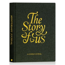Lanpn Wedding Anniversary Journal - The Story of Us, Linen Dating 1st to 70th Wedding Scrapbook Couple Memory Book, 190 Pages Love Stories Notebook Marriage Newlywed Bridal Shower Gift, Green