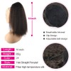 LEOSA 14 inches Natural Black Yaki Straight Drawstring Ponytail Short